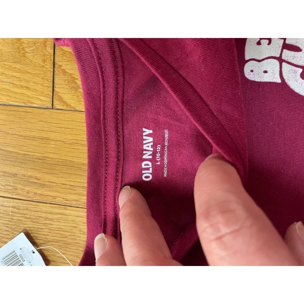 Old Navy Kids Girls Be The Change Butterfly Graphic T-Shirt Burgundy Large 10-12